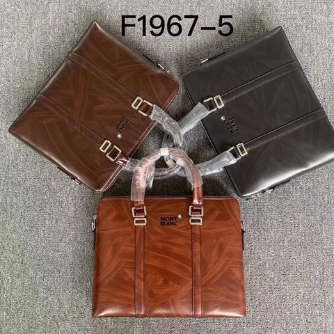 Shiny Leather Laptop Bag By Montblanc - Saadstore