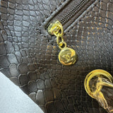 CH Quilted Python Leather Flap Bag 26cm - Saadstore