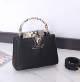 Capucines BB Top Handle Leather & Python Bag By LV - Saadstore