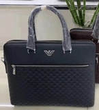 Leather Laptop Bag By Giorgio Armani - Saadstore