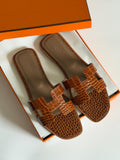 H Crocodile Leather Ladies Sandals - Saadstore