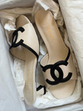 CH CC Logo Lambskin Leather Semi Heels - Saadstore