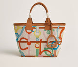 H Steeple Bag In Canvas & Calfskin Leather - Saadstore