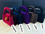 CH Kelly Mini Shopping Bag Velvet Fabric - Saadstore