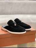 LP Suede Babouche Charm Walk Slip Ons For Women - Saadstore