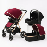 3 - in - 1 Baby Stroller with Carrycot, Car Seat & Reclining, Lightweight Travel Stroller, Foldable Baby Stroller, baby stroller 0 - 3 years - Saadstore