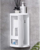 360 Rotating Corner Shelves, Storage Cabinet, White Multi Layer Storage Rack Organizer for Bathroom Countertop Bathtub Toilet Table - Saadstore