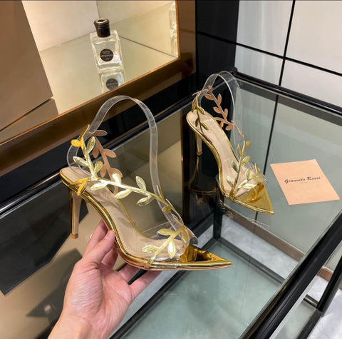 Flavia 105 Sandals In Metallic Leather By Gianvito Rossi - Saadstore