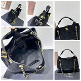 CH Suede Calfskin Two - Tone leather Bag 35cm - Saadstore