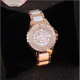 Luxury Rhinestone Watch Women Gold Watch - Saadstore
