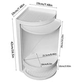 360 Rotating Corner Shelves, Storage Cabinet, White Multi Layer Storage Rack Organizer for Bathroom Countertop Bathtub Toilet Table - Saadstore