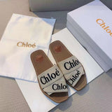 CHL Canvas Logo Ribbon Flat Sandals - Saadstore