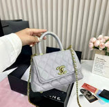 CH Coco Top Handle Small Caviar Leather Bag - Saadstore