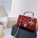 CH Quilted Flap Bag With Handle 21cm - Saadstore