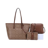 3 In 1 Leather Tote Bag By Coach 31cm - Saadstore