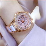 Luxury Rhinestone Watch Women Gold Watch - Saadstore