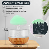 Cloud Rain Humidifier, Desk Fountain, Bedside Sleeping Relaxing Mood, Water Drop Sound - Saadstore
