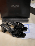 YSL Patent Leather Semi Heels - Saadstore