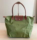 Longchamp Large Tote Bag In Canvas Leather - Saadstore