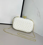 Knot Minaudiere Clutch with Chain in Intreccio Calfskin By Bottega Veneta - Saadstore