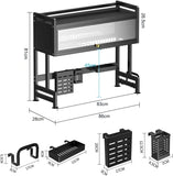 Dish Drainer Rack over Sink,Over the Sink Dish Drying Rack Adjustable，for Quick and Efficient Drying (81*83*28) - Saadstore