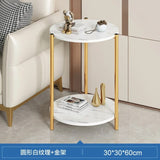 2 - Tier Coffee End Table with Gold Steel Frame - Saadstore