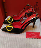 Valentino Garavani Vlogo Signature Slingback Pumps - Saadstore