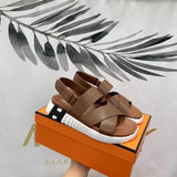 H Leather Electric Slingback Sandals - Saadstore