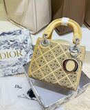 CD Lay Dior Mini Black Satin Strass Cannage Bag - Saadstore