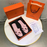 H Leather Flat Sandals For Ladies - Saadstore