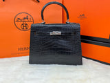 H Crocodile Leather Bag 25cm - Saadstore