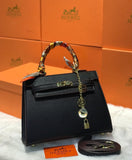 𝐇 Sellier Gold Hardware Bag in Epsom Leather 25cm - Saadstore