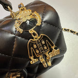 CH Quilted Flap Bag With Handle 21cm - Saadstore