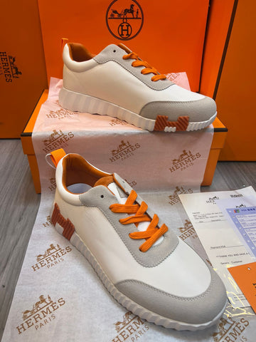 H Bouncing Leather & Fabric Material Sneakers For Men - Saadstore