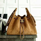 CH 25 Hobo Bag In Suede Leather - Saadstore