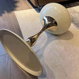 Open Circle Center Table Elegant Bedside Table White Carbon Steel Coffee Table Modern Black Nightstand Easy Assembly(COLOR, Black, white) - Saadstore