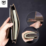 BULLCAPTAIN Men's Wallet Zipper Wallet - Saadstore