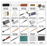61 pcs Leather Craft Tools Punch Kit Stitching Working Stitching Groover Sewing Set - Saadstore