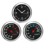 Mini Stick On Clock Hygrometer Clock & Thermometer for Car Dashboard - Saadstore