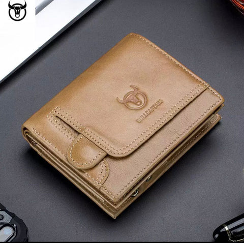 BULLCAPTAIN Men's Wallet Zipper Wallet - Saadstore