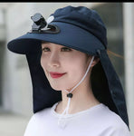 Summer Detachable Outdoor Anti-sun Brim Hat With Fan - Saadstore