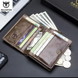 BULLCAPTAIN Men's Wallet Zipper Wallet - Saadstore