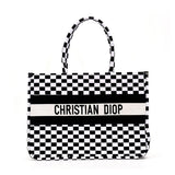 Black and white checkered shoulder bag