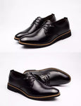 Lace Up Flats Casual Leather Business Dress Formal Shoes