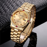 Sapphire Full Gold Stainless Steel Quartz Dial Watches