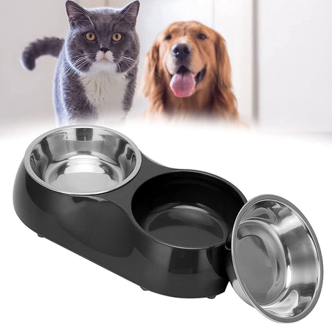 Double Bowl Feeding Dish for Dog & Cat - Saadstore