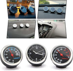 Mini Stick On Clock Hygrometer Clock & Thermometer for Car Dashboard