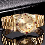 Sapphire Full Gold Stainless Steel Quartz Dial Watches