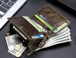 BULLCAPTAIN Men's Wallet Zipper Wallet - Saadstore