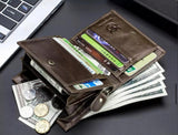 BULLCAPTAIN Men's Wallet Zipper Wallet - Saadstore